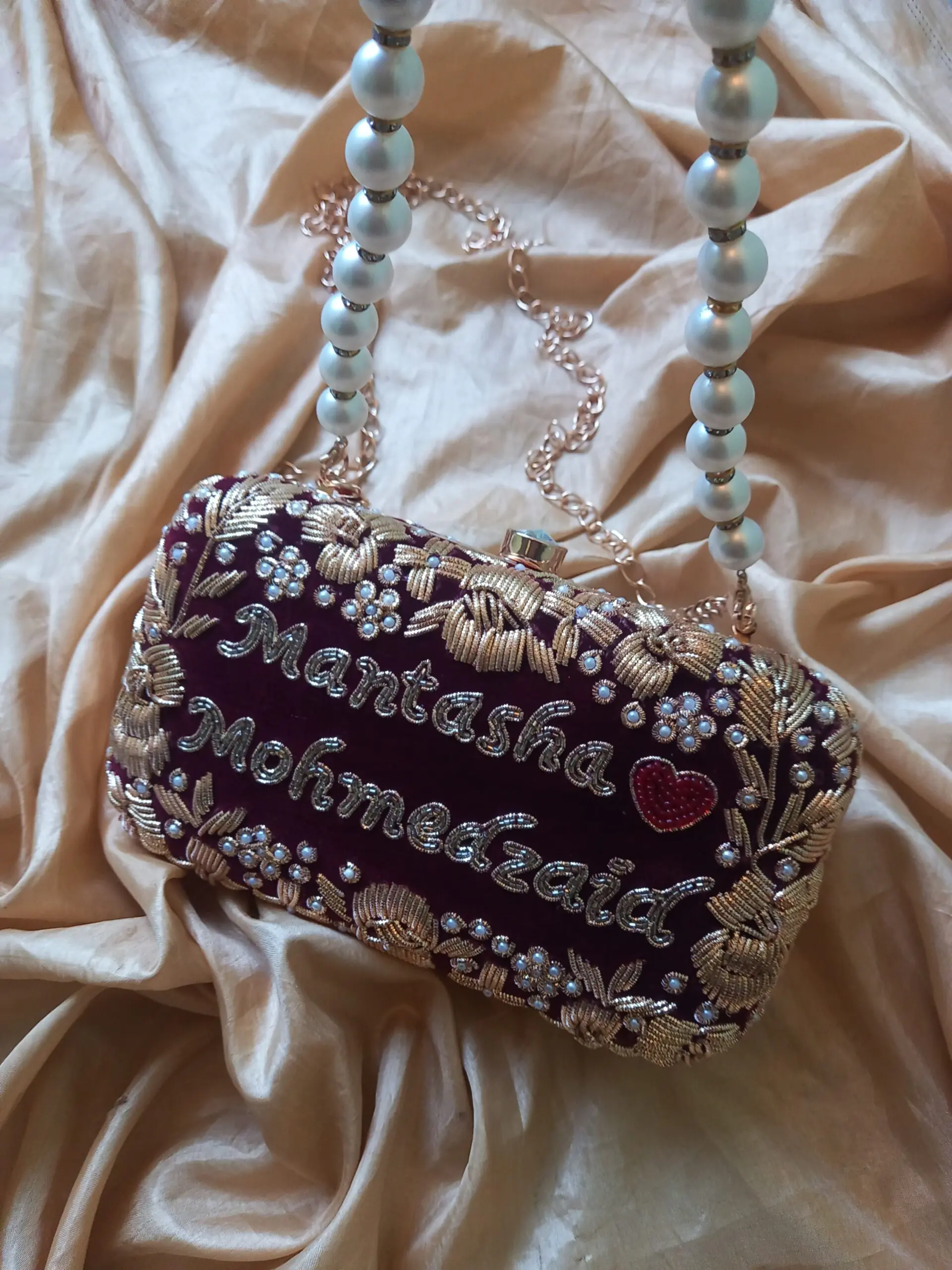 Very Elegant Customized Name Clutch Ruchi Mehra Label