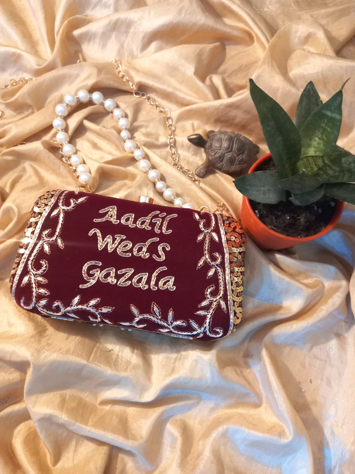 Customized Bridal Name Clutch